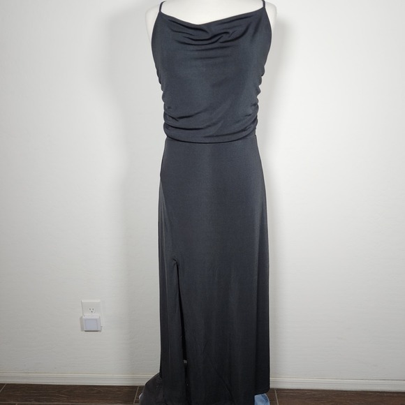 Jason Wu Dresses & Skirts - Sleeveless Maxi Dress Dark Gray/Black Cowl Neck Evening Gown Slit Formal XL